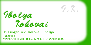 ibolya kokovai business card